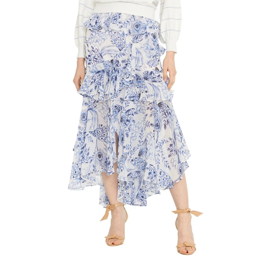 MISA LOS ANGELES JOSEVA RUFFLED MAXI SKIRT